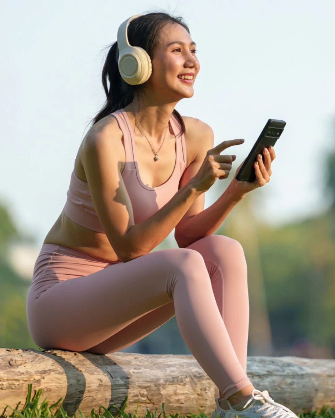 Woman considering thigh lift surgery after weight loss following significant weight loss.