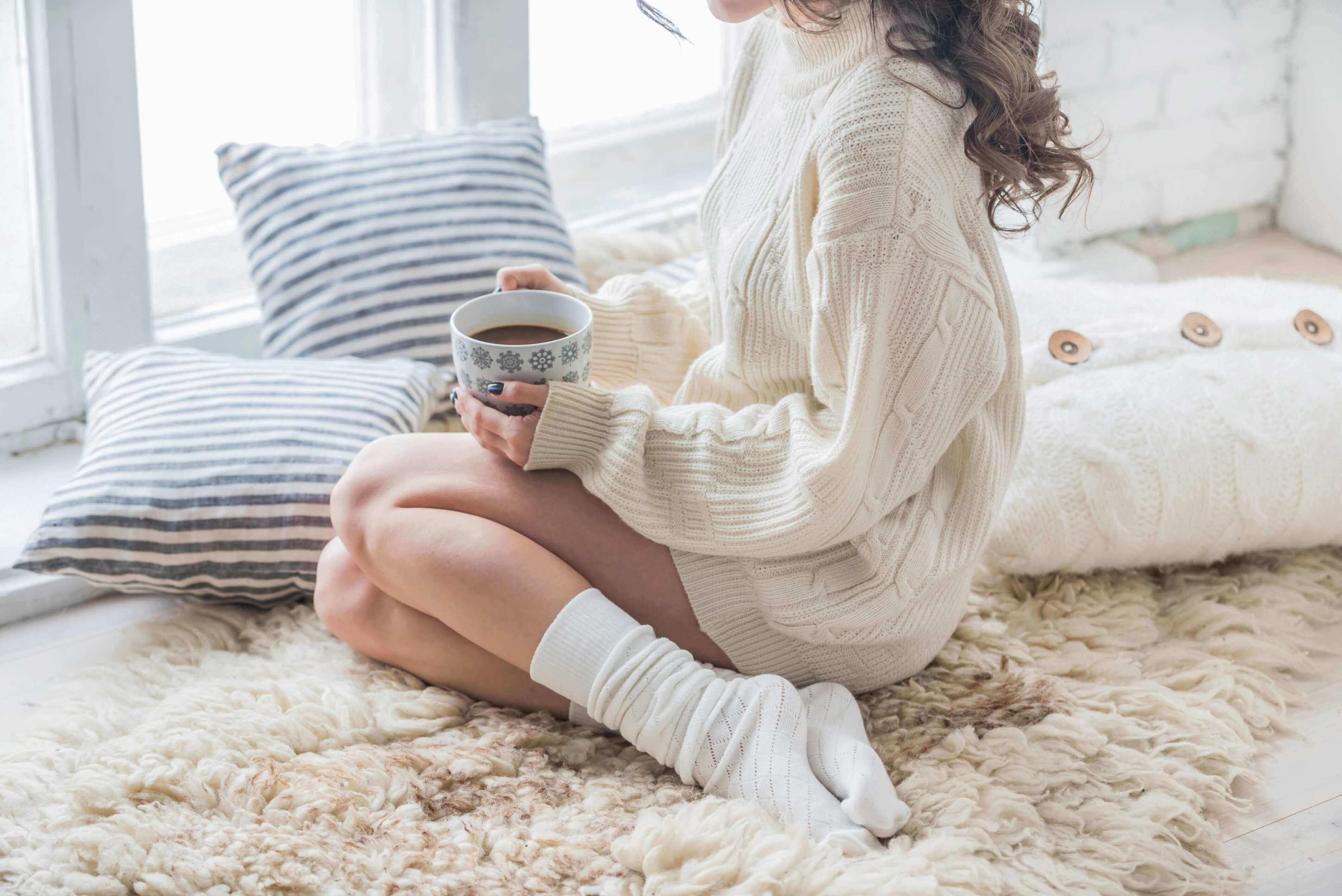 Woman drinking hot chocolate